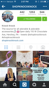 Knock Knock Boutique’s Instagram, started in 2014, is currently where owner Emily Drobnock posts out to all her customers that follow the shop. Along with Instagram Drobnock uses Twitter and Facebook to reach out to her customer’s and let them know when something new has arrived in the shop. (@shopknockknock)