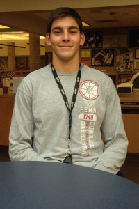 Senior Dylan Painter sits in the library after school on October 7, 2015. Painter will be attending Villanova after his graduation in June.