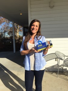 Katie Malpezzi, a 2006 HHS graduate, campaigns for Tim DeFour for Country Controller outside of the Cocoa Beanery (10th precinct) in Hershey, PA on election day, Tuesday, November 3rd, 2015. Malpezzi believes that the decision that affect the daily lives of citizens are made at the local level. (Photo courtesy of Natalie Norman-Kehe) 