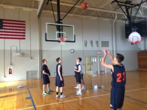 Hershey High School's 2014-2015 freshman basketball team practicing at Granada. The gym was built 90 years ago in 1925. 