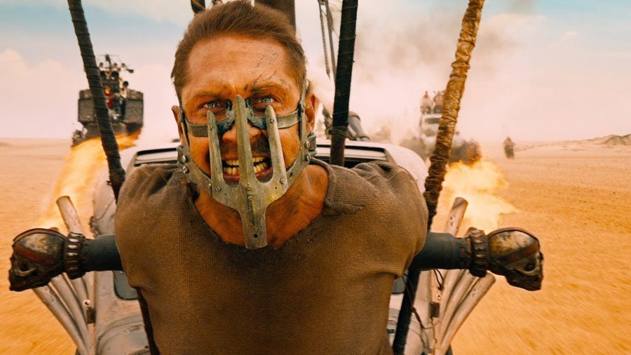 Tom Hardy stars in Mad Max: Fury Road.  The film is among the Best Picture nominees.