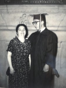 Gould stands with his mother on his graduation day. He realized that year how his mother’s decision of putting him in the school was the best thing for him. 
