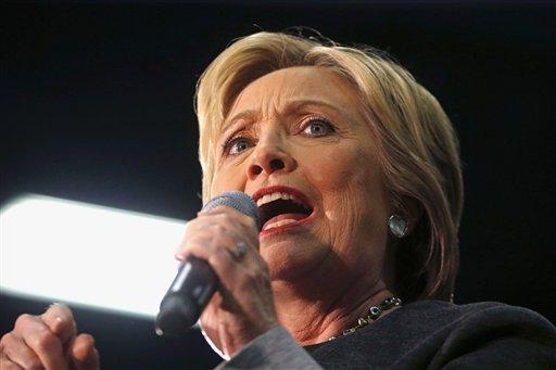 In this Feb. 29, 2016 file photo, Democratic presidential candidate Hillary Clinton speaks at a campaign rally in Norfolk, Va. (AP Photo/Gerald Herbert, File)
