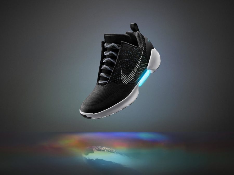 The Nike Hyperadapt 1.0 is shown here in a graphic released by Nike on March 16th, 2016. The shoes will be available in three colors: black, gray, and white. (The Independent)
