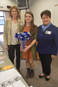 Teresa Olsen, Hannah Paymer, and Jannet Morrow pose for a picture before Olsen’s speech on March 31, 2016. Both Morrow and Olsen really appreciated Hannah’s effort to start this fundraiser.