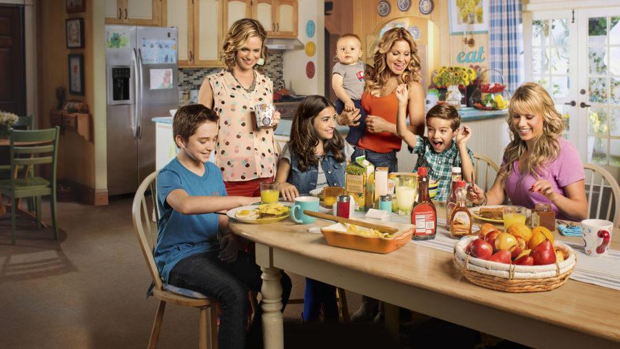 This still promotional image of the cast of Fuller House was shown on the Netflix website. Fuller House was one of the sitcoms watched during Sitcom Club at Hershey High School’s Community Day on April 29th, 2016. ( Image courtesy of Netflix)
