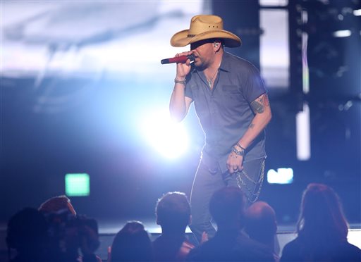 Jason Aldean performs Lights Come On at the 51st annual Academy of Country Music Awards at the MGM Grand Garden Arena on Sunday, April 3, 2016, in Las Vegas. (Photo by Matt Sayles/Invision/AP)