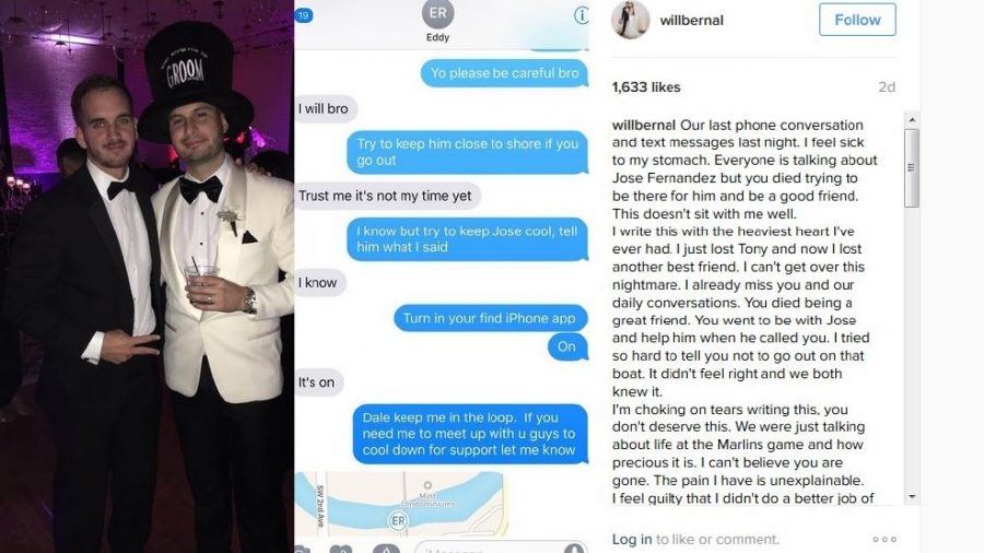 Bernal (right) standing with Rivera (left) in what appears to be a bar. These texts were tweeted out by Erica Rakow, Early Morning TV reporter for WPLG Local 10 News. (Instagram/Will Bernal)