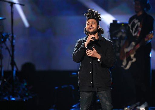 The Weeknd performs at the 42nd annual American Music Awards at Nokia Theatre L.A. Live on Sunday, November 23, 2014, in Los Angeles. (Photo by Matt Sayles/Invision/AP)