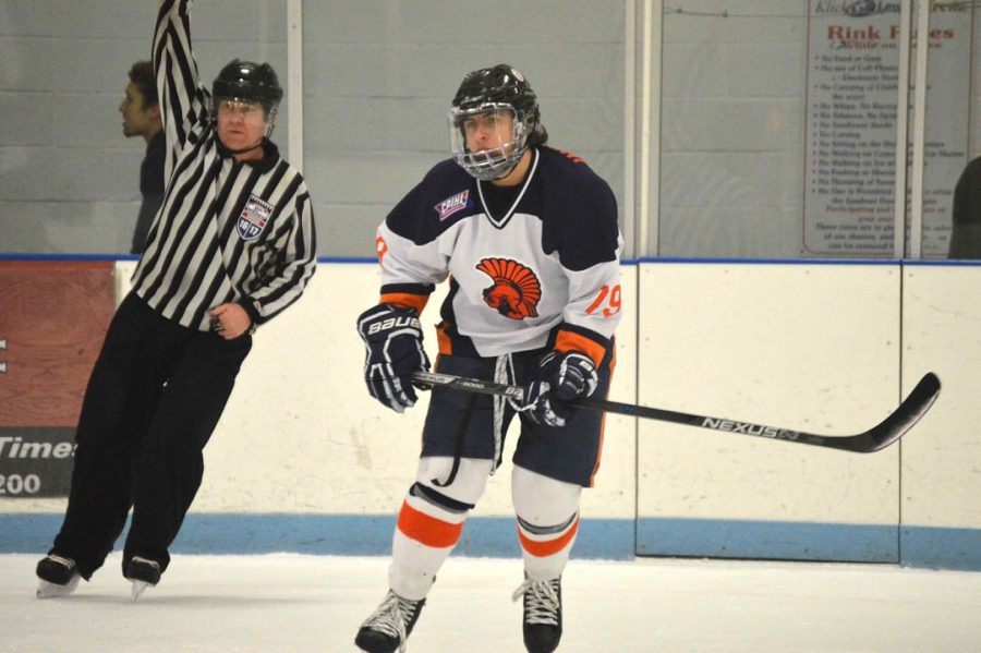 Sabatino Iannarello, HHS Junior, scored three goals against Cedar Crest. The game on Friday December 2, 2016 was dedicated to Iannarello’s father, Charlie, who recently passed away. (Broadcaster/Anna Levin) 