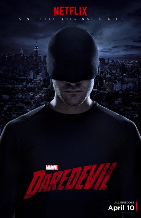 The poster for Marvel’s Daredevil Netflix series. The first season of the show was 13 episodes and premiered in April of 2015. (Photo Courtesy of Marvel)

