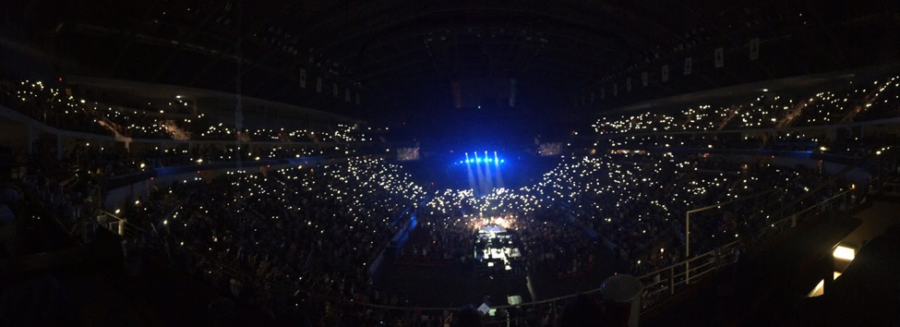 A panoramic view of Giant Center during a Lady Antebellum concert. The show was part of the Wheels Up 2015 Tour, which featured Hunter Hayes and Sam Hunt. (Broadcaster/Emerson Freer)