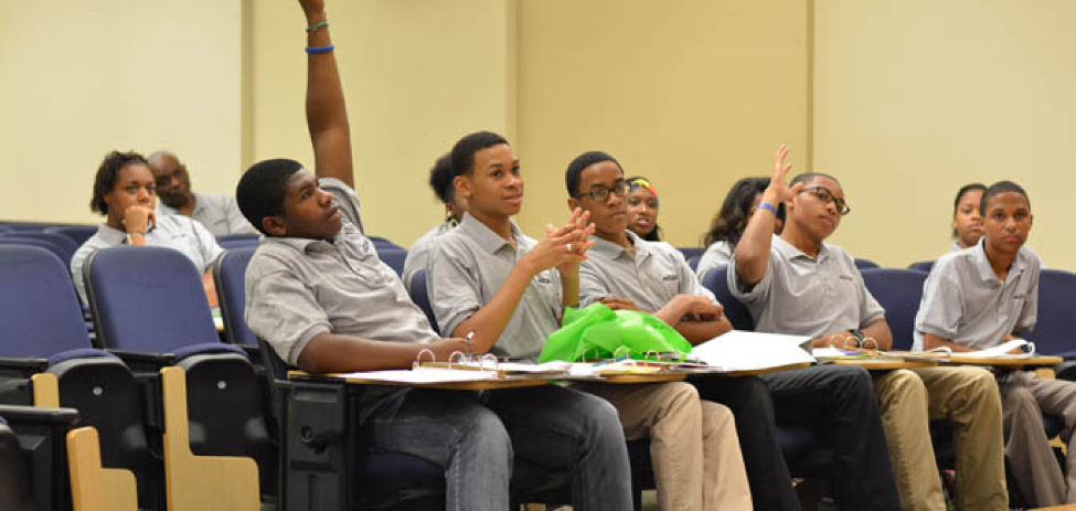 Students participate in a class during the Accounting Career Awareness Program. The ACAP started in 1980 and has happened every year since then. (Source: Point Park University).
