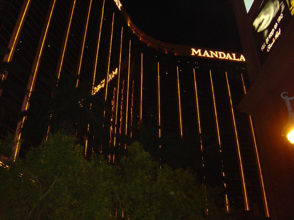 The Route 91 Harvest Music Festival and the Mandalay Bay Casino (pictured) was the scene for the worst shooting in US history with more than 50 dead and 400 injured. The suspect reportedly fired in the crowd from the 32nd floor. (Paul Haydock-Wilson/CC BY-SA 3.0)