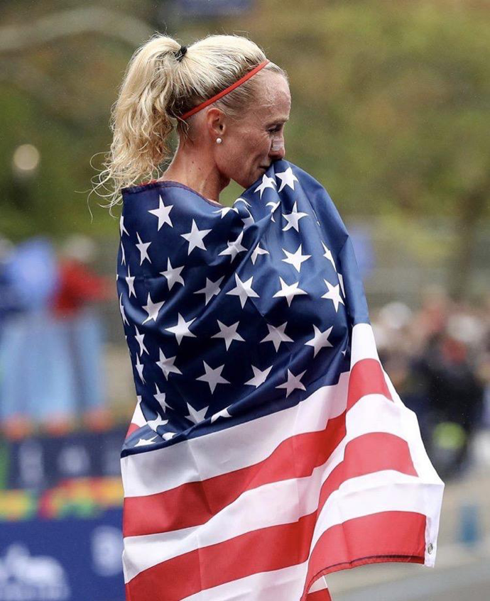 After being away from competition since the 2016 Olympics, Flanagan’s emotions are high as she celebrates her return and victory for the United States. Flanagan shared this passionate post on Instagram with the caption, “A lifetime of work for this moment. It was worth it. Be relentless.” (Credit to Shalane Flanagan/Instagram)