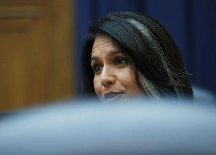 Rep. Tulsi Gabbard, D-Hawaii asks questions during a committees hearing on North Korea, Wednesday, April 26, 2017, on Capitol Hill in Washington. Gabbard was among the first to confirm to the public via Twitter that the ballistic missile alert was a false alarm. (AP Photo/Manuel Balce Ceneta)