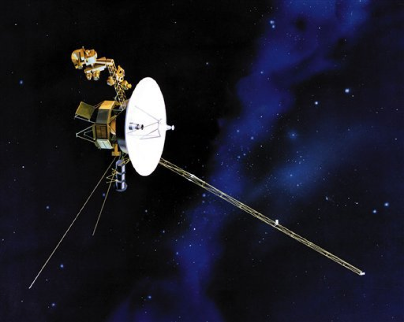 This undated file artists rendering shows one of NASAs twin Voyager spacecraft. NASA says the long-running Voyager 1 spacecraft hurtling toward the edge of the solar system has reached another milestone. Since 2004, the unmanned probe has been exploring a region of space where the solar wind slows abruptly and crashes into the thin gas between stars. NASA said Monday that recent readings show the solar wind has slowed to zero, meaning the spacecraft is getting ever closer to the solar systems edge. (AP Photo/NASA, File) 