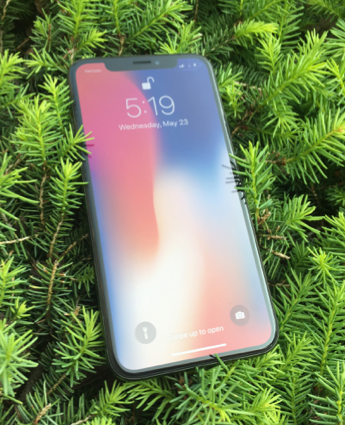 The iPhone X features Apple’s first full body display. The phone was released on November 3, 2017, and retails for $999. (The Broadcaster/Alex Elchev)