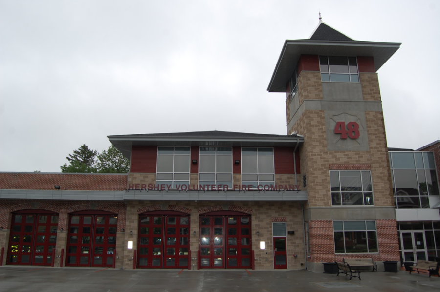 This is the front of the firehouse as well as where the fire trucks are housed. This was added during the addition and renovation of the firehouse in 2016. During the renovation, everything was torn down except for the original building, according to Svirbely. (Broadcaster/Elizabeth Newman)