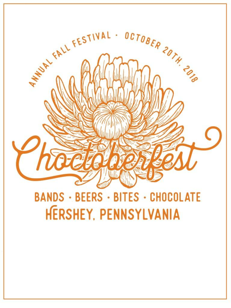 The 4th annual Choctoberfest will be held on October 20, 2018. The slogan for this event is “bands, beers, bites, and chocolate.” (Downtown Hershey Association) 