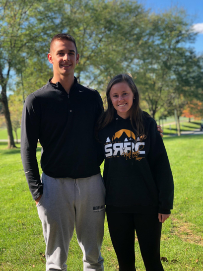 Suminski and Cocco pose together outside of HHS. They are the first students to be chosen as Students of the Month for the 2018-2019 school year. (Broadcaster/Claire Sheppard)
