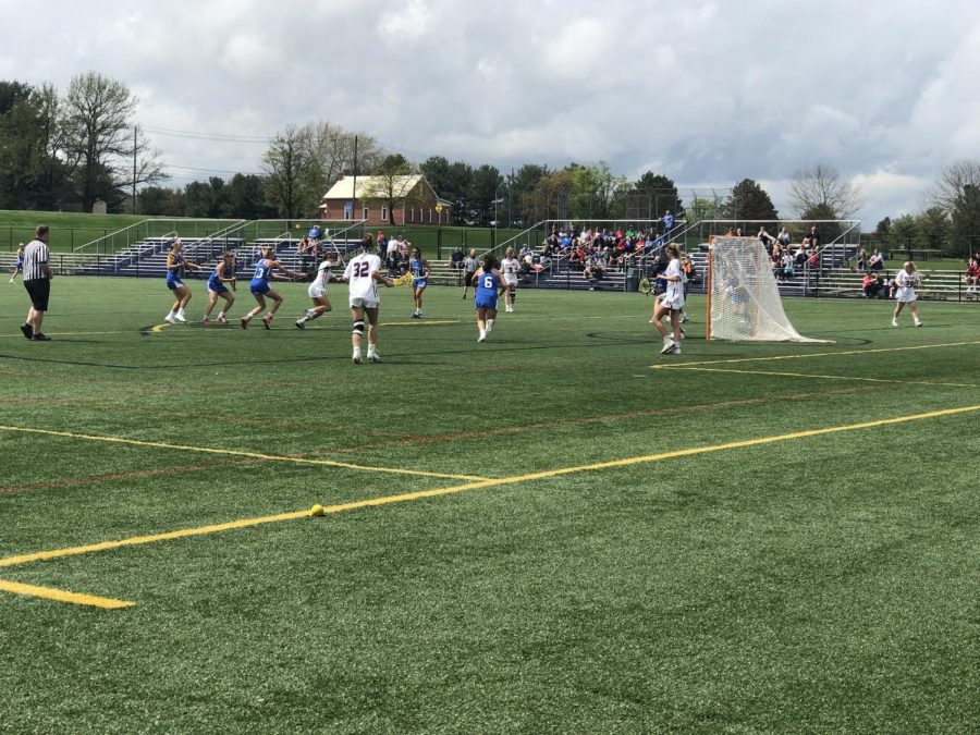 Hershey’s Katana Nelson attacks the Exeter goal on April 20, 2019. Nelson scored a hat-trick in the game, but Hershey lost 9-6. (Broadcaster/Maya Yashinsky)