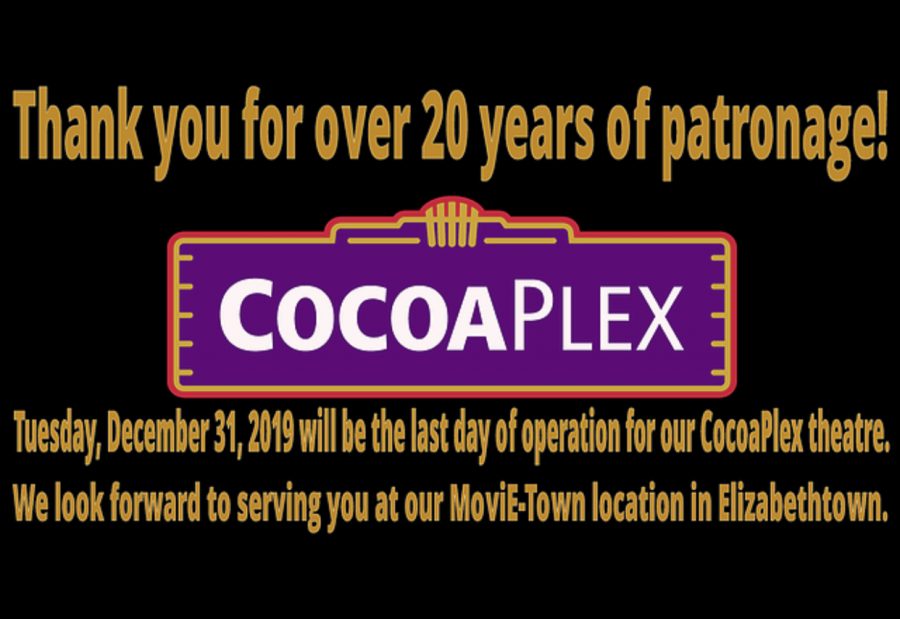 Cocoaplex Cinema closes its doors on December 31, 2019. The cinema has served the Hershey community for more than 20 years. (CocoaPlex)