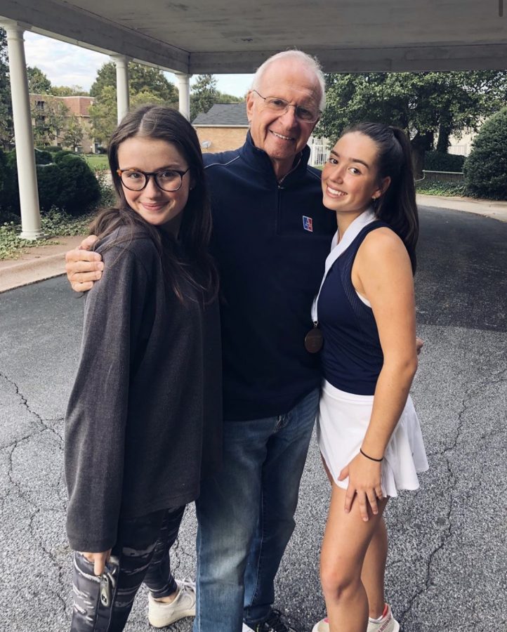 Caroline Corcoran poses for a picture with her family after winning her last game to qualify for states. Corcoran is currently the number one singles player for the Hershey Girls Tennis Team. (Submitted by Caroline Corcoran)