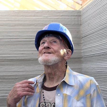 Tim Shea, 70, was a part of the numerous seniors who struggle to keep up with the price of housing in America. He has now become the first person to live in a 3D printed home. (ICON)