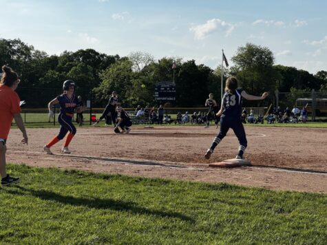 Pictured is Karelys Cabrera running to first base at the Hershey vs. Bishop McDevitt varsity softball game on May 19th, 2022. This 11-1 victory was the final game for the softball team’s 2022 season. (Broadcaster/Elizabeth Vojt)
