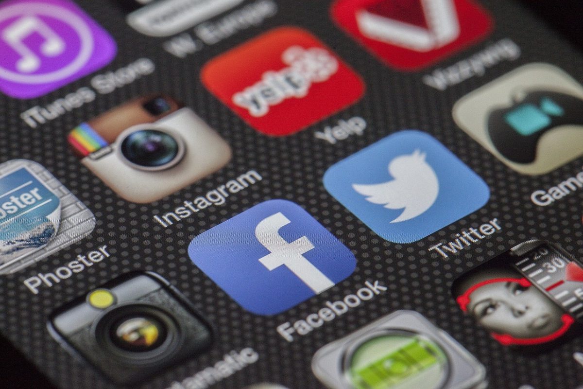 Pictured are some of the most prominent social media platforms in the United States.  Americans spend 35.8 percent of our daily online activities on social media according to MediaReportal. (Thomas Ulrich from Pixabay/CC0)
