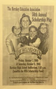 The Wizard of Oz playbill from 2005 is pictured. This musical was a part of the HEA Scholarship Plays. (Credit/Kaylee Garman)